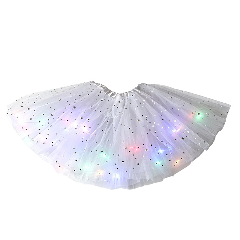💕Rea HÅL 50% 🌸Prinsessklänning med LED-lysande paljetter och stjärnigt mönster