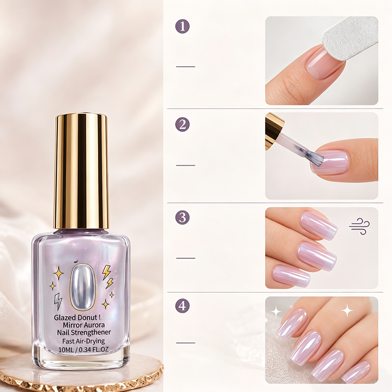 💜 50 % RABATT NU! ✨ Lila glansig spegelnegelförstärkare – stärker svaga naglar, snabbtorkande & långvarig glans – perfekt för nagelvård hemma 💅