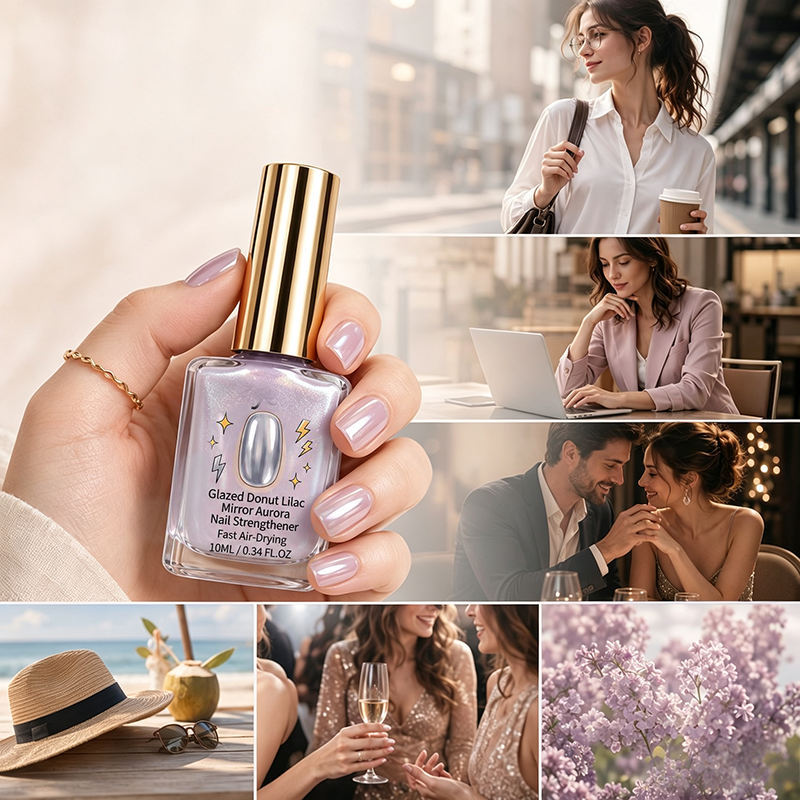 💜 50 % RABATT NU! ✨ Lila glansig spegelnegelförstärkare – stärker svaga naglar, snabbtorkande & långvarig glans – perfekt för nagelvård hemma 💅