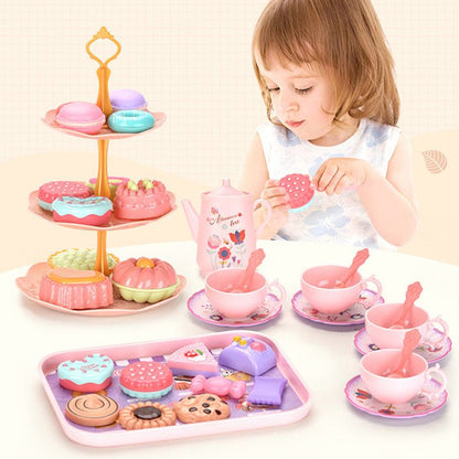 🦄50% RABATT⏰ Enhörningsslott låtsas tekanna set, roligt rollspel för små barn🍵