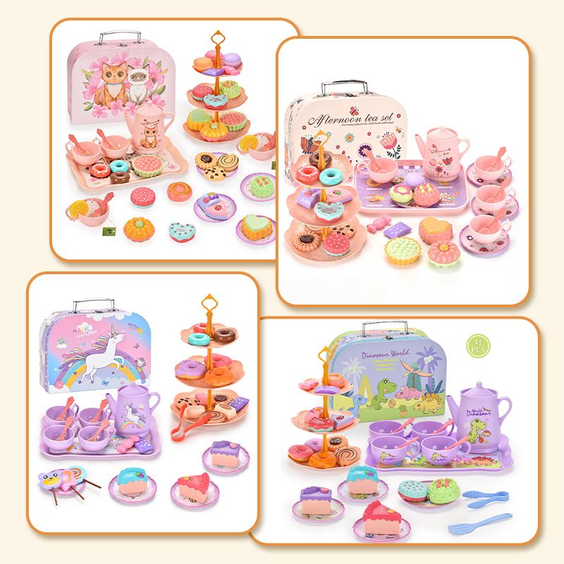 🦄50% RABATT⏰ Enhörningsslott låtsas tekanna set, roligt rollspel för små barn🍵