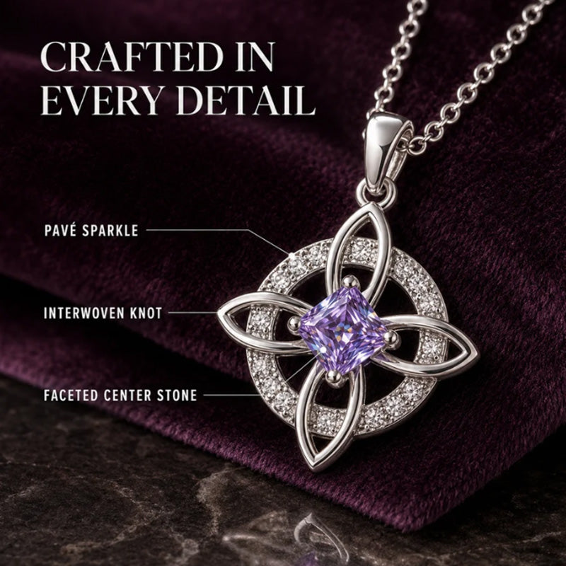 ☘️ 50 % RABATT NU! 💎 Halsband med keltisk knut och födelsesten – elegant & justerbart för vardag och fest ✨