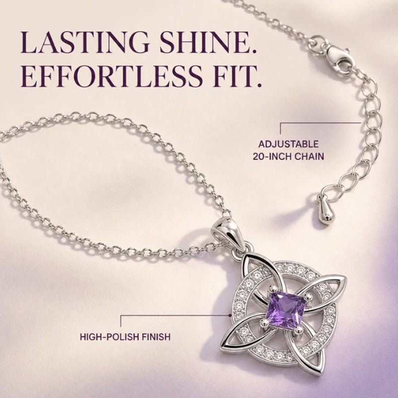 ☘️ 50 % RABATT NU! 💎 Halsband med keltisk knut och födelsesten – elegant & justerbart för vardag och fest ✨