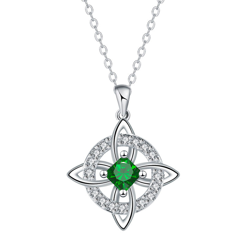 ☘️ 50 % RABATT NU! 💎 Halsband med keltisk knut och födelsesten – elegant & justerbart för vardag och fest ✨