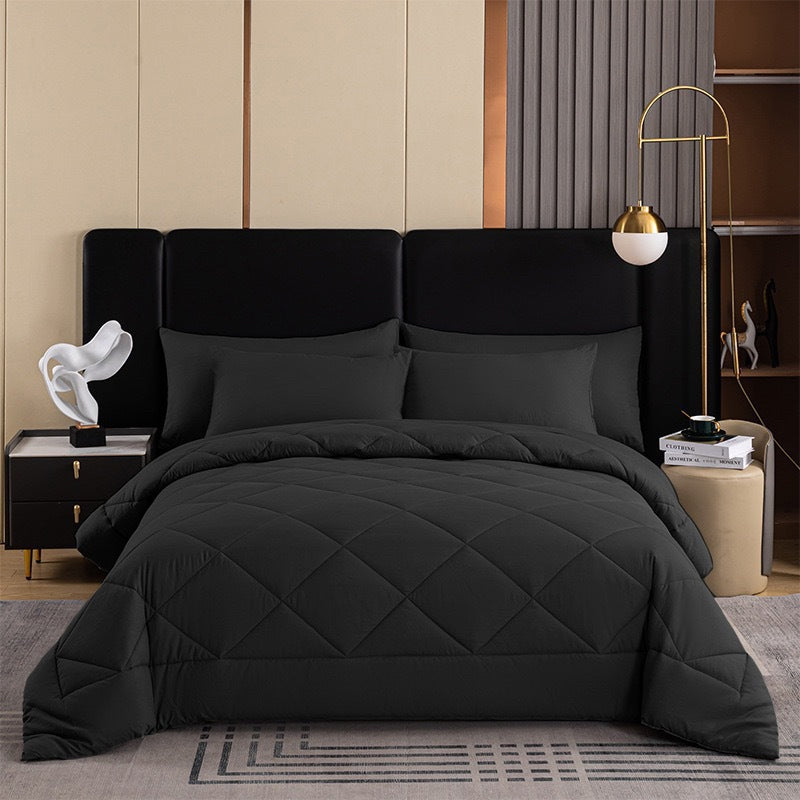 🔥🎁Nyhet 50 % RABATT🔥🛏️✨ 3-delat vadderat täckset med örngott – molnlik komfort, diamantkvistring och fukttålig mikrofiber 💤