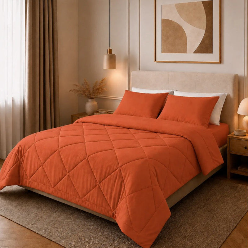 🔥🎁Nyhet 50 % RABATT🔥🛏️✨ 3-delat vadderat täckset med örngott – molnlik komfort, diamantkvistring och fukttålig mikrofiber 💤