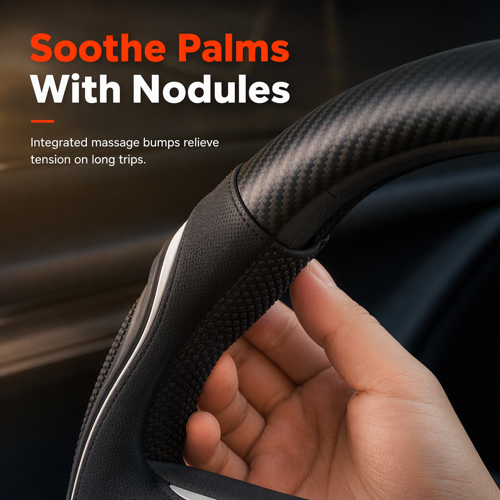 🚗 50 % RABATT NU! 🏎️ Sportigt rattöverdrag med silikongrepp – halksäker kontroll & massagefunktion, 38 cm 🖐️
