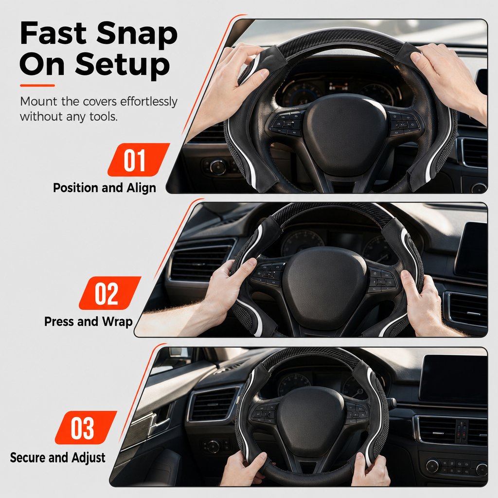 🚗 50 % RABATT NU! 🏎️ Sportigt rattöverdrag med silikongrepp – halksäker kontroll & massagefunktion, 38 cm 🖐️