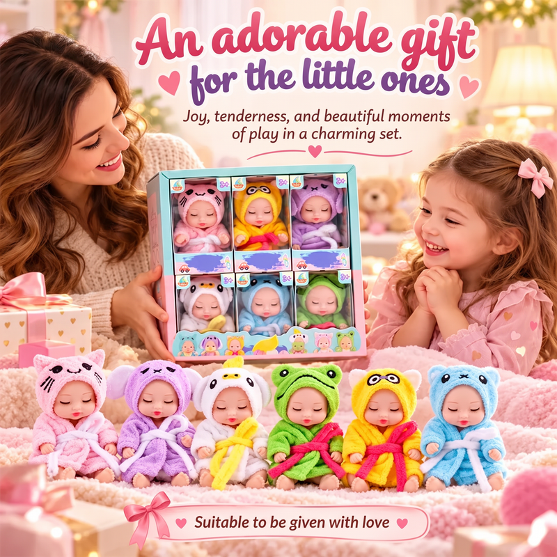 🧸 Mini babydockor | 6 söta stilar