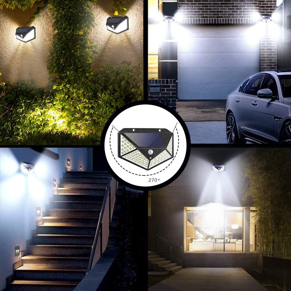 💡 50% RABATT NU! ✨ Solcellsvägglampa med rörelsesensor – 140 LED, 120° detektering & IP65 vattentät – perfekt för trädgård, uppfart och entré 🏡