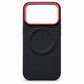Magnetic Woven Texture Protective Phone Case with Gold Trim