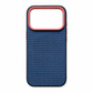Magnetic Woven Texture Protective Phone Case with Gold Trim