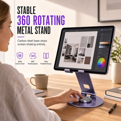 ✨ Exklusivt mobiltelefonställ i metall – 360° roterbar bordshållare