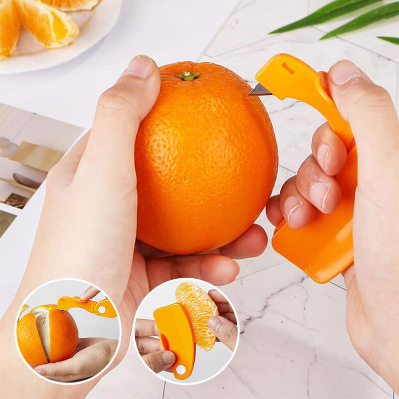 🍊 SKALA UTAN KLADD – Öppna apelsiner, citroner och lime snabbt – Fingerskalare i rostfritt stål
