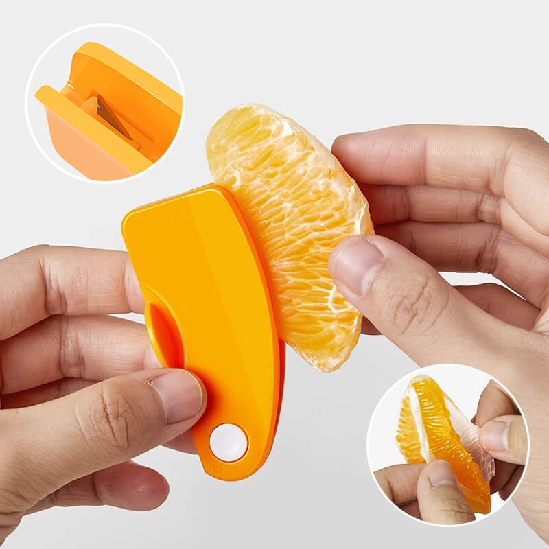 🍊 SKALA UTAN KLADD – Öppna apelsiner, citroner och lime snabbt – Fingerskalare i rostfritt stål