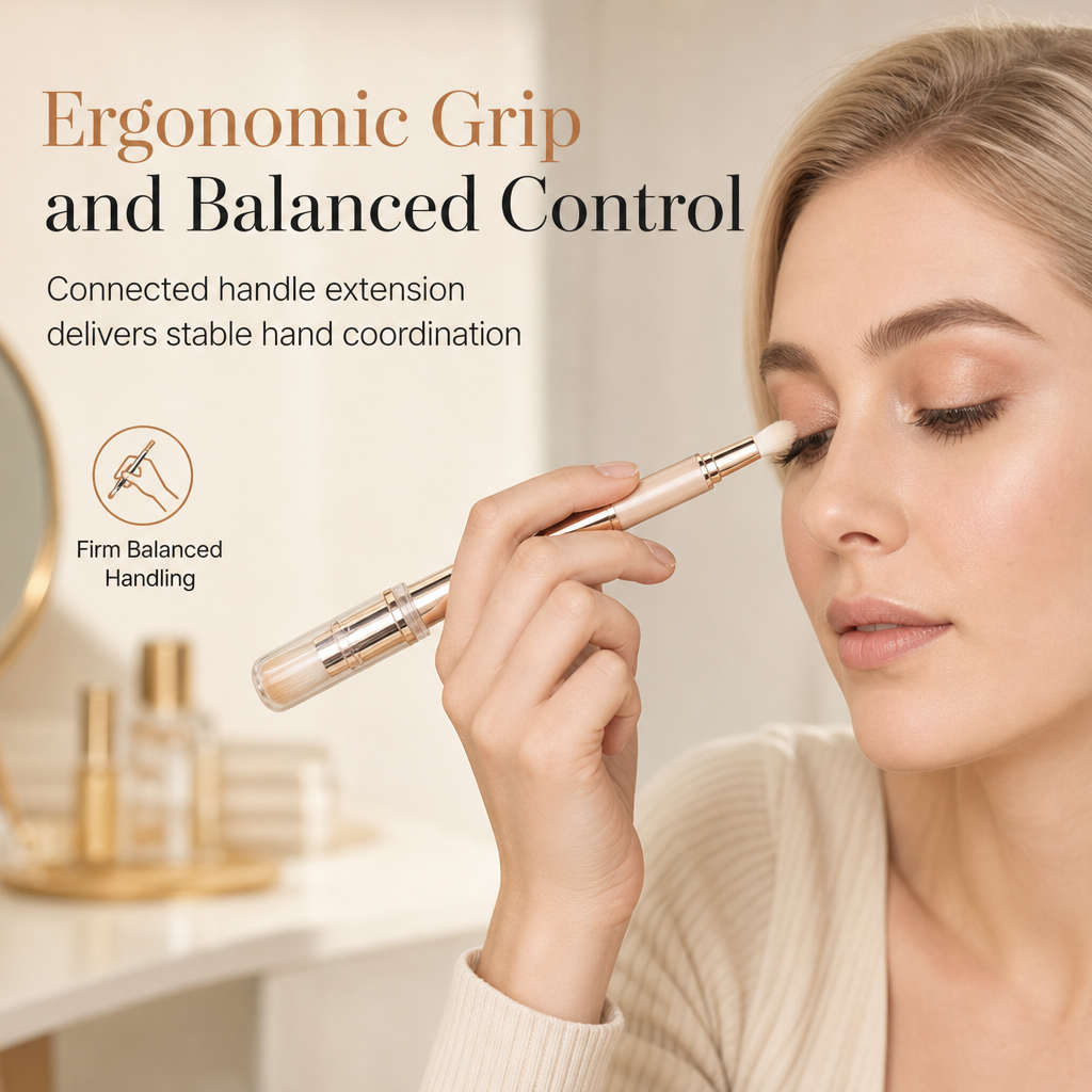 💄【5-i-1-set med sminkborstar i kapselform】—— Fem borstar i en förpackning, med utdragbar förvaring – det här setet räcker gott och väl när du är på språng! ✨