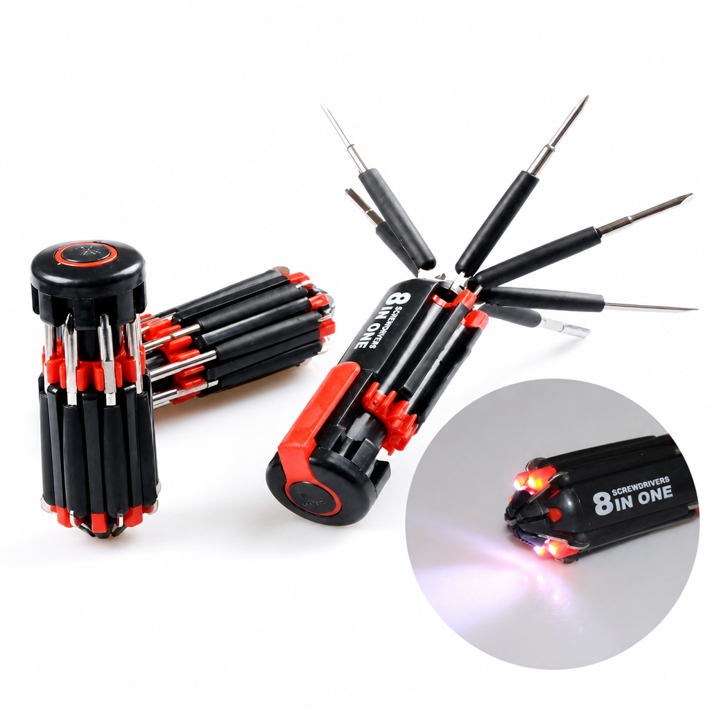 📢Just nu 50 % rabatt⏰Multifunktionell skruvmejsel med inbyggd LED-belysning✨