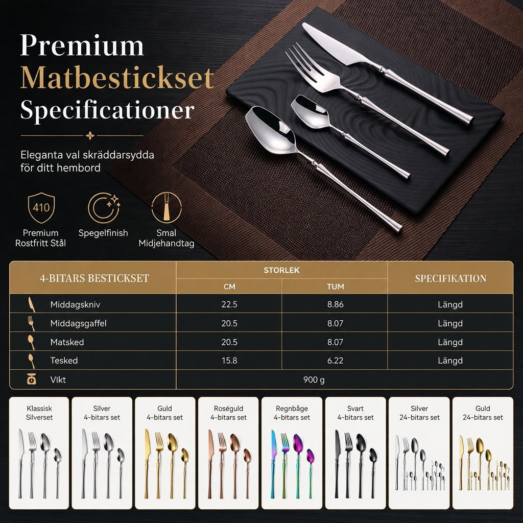 🔥50 % RABATT NU🍴 Bestickset i rostfritt stål – 24 delar