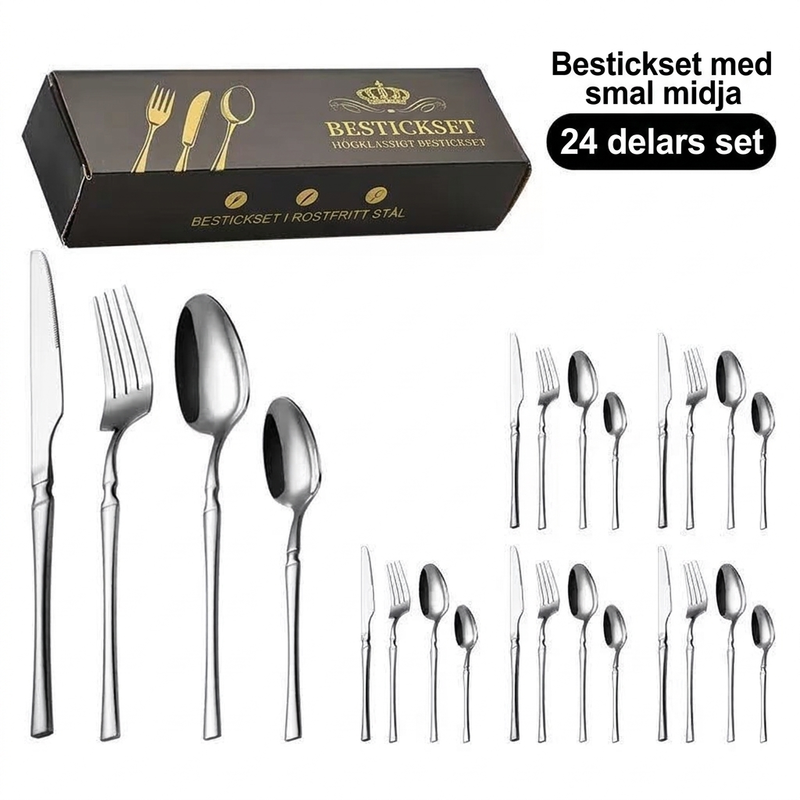 🔥50 % RABATT NU🍴 Bestickset i rostfritt stål – 24 delar