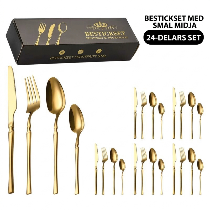 🔥50 % RABATT NU🍴 Bestickset i rostfritt stål – 24 delar