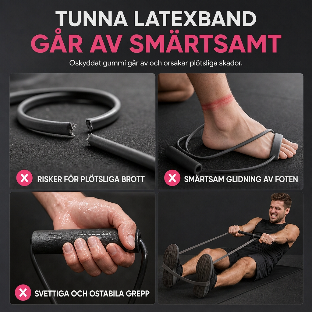 Motståndsgummiband 25 kg dragkraft, elastiskt dragrep för hemträning, situps & benträning – 50% rabatt!