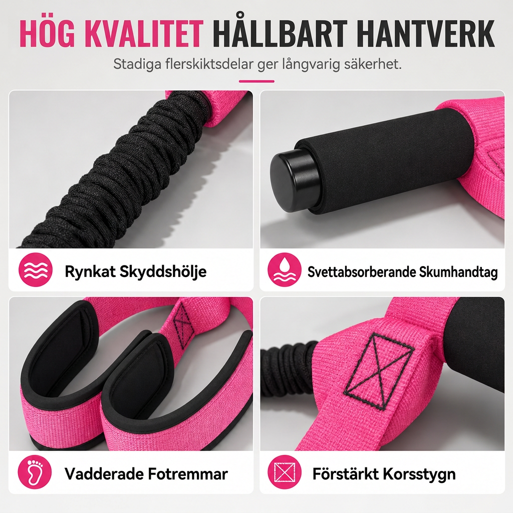 Motståndsgummiband 25 kg dragkraft, elastiskt dragrep för hemträning, situps & benträning – 50% rabatt!
