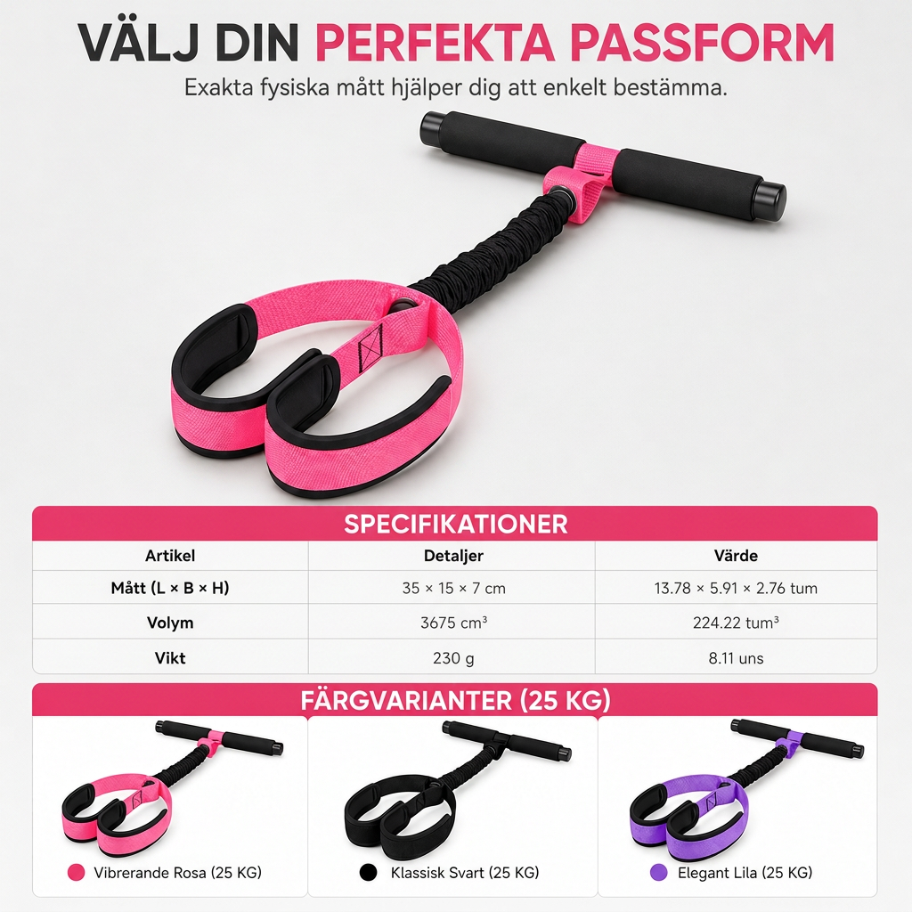 Motståndsgummiband 25 kg dragkraft, elastiskt dragrep för hemträning, situps & benträning – 50% rabatt!