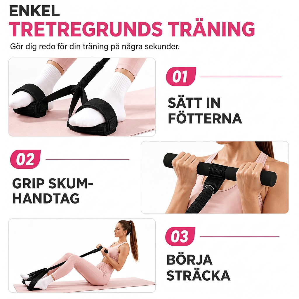Motståndsgummiband 25 kg dragkraft, elastiskt dragrep för hemträning, situps & benträning – 50% rabatt!