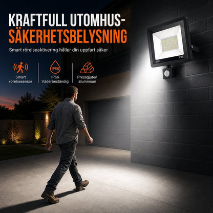 ⏳ Tidsbegränsat specialerbjudande ⏰ 50W utomhus LED-strålkastare med smart PIR-rörelsesensor och fjärrkontroll IP66 vattentät aluminium säkerhetslampa