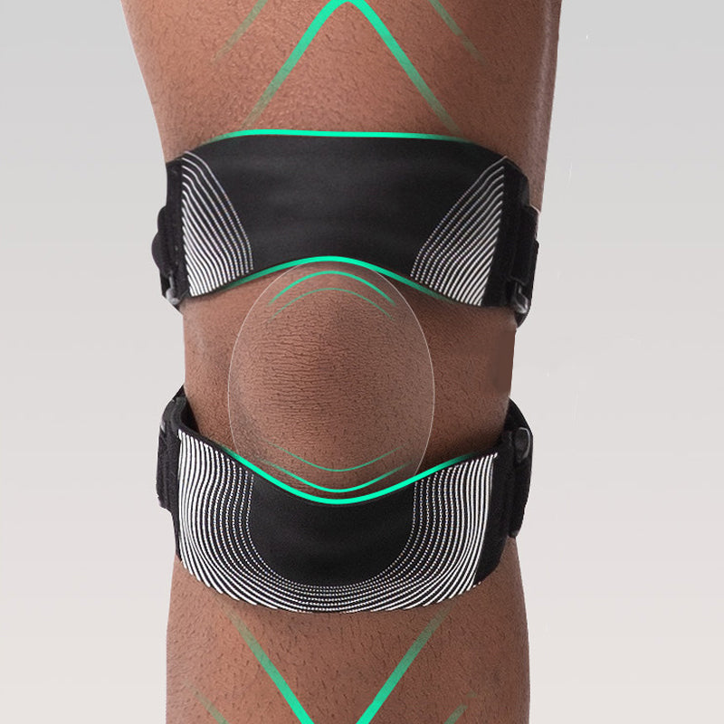 🦵 50% RABATT NU! Justerbart knäskydd med patellastabilisator – dubbel stabiliserande rem, inbyggda silikonkuddar & andningsbar komfort – perfekt för löpning, träning och vardag ✨