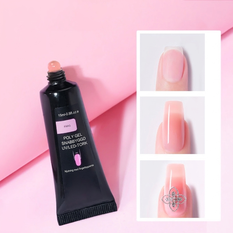📢📢 50% OFF💅15-Color Poly Nail Extension Gel, 15ml – DIY Nail Builder Ge