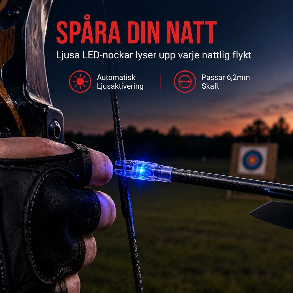🏹 50% RABATT 🎯 Automatisk LED-pilnock, passar pilskaft 6,2 mm innerdiameter