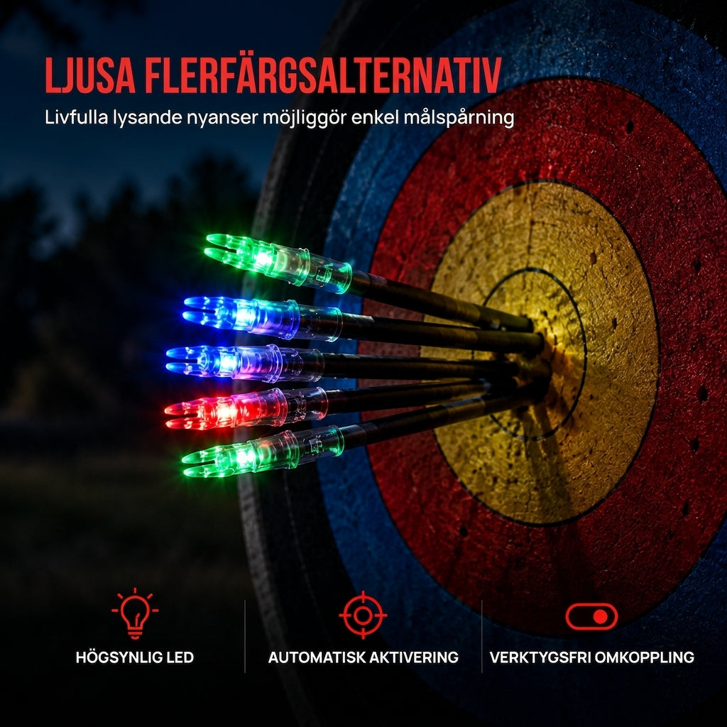 🏹 50% RABATT 🎯 Automatisk LED-pilnock, passar pilskaft 6,2 mm innerdiameter