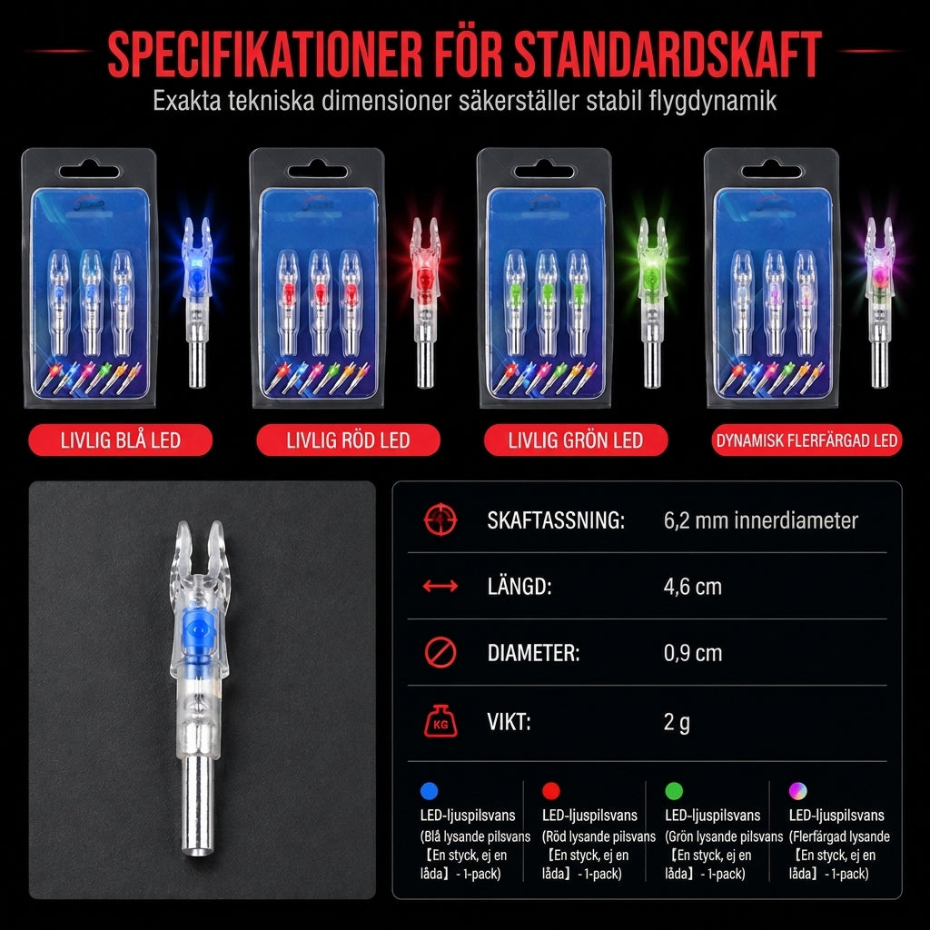 🏹 50% RABATT 🎯 Automatisk LED-pilnock, passar pilskaft 6,2 mm innerdiameter