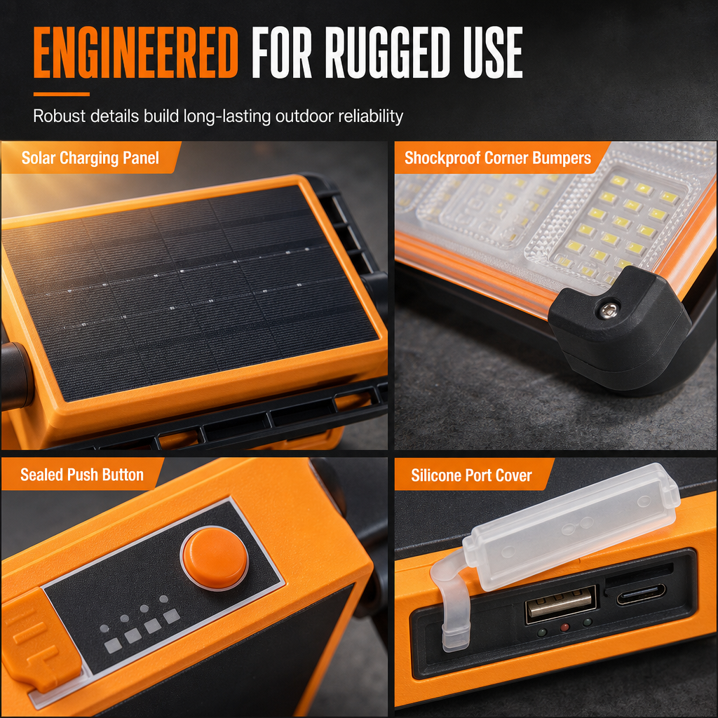 🔦 50 % RABATT NU! 🏕️ Bärbar multifunktionell strålkastare & campinglampa – 4 ljuslägen, powerbank & väderbeständig för friluftsliv ✨