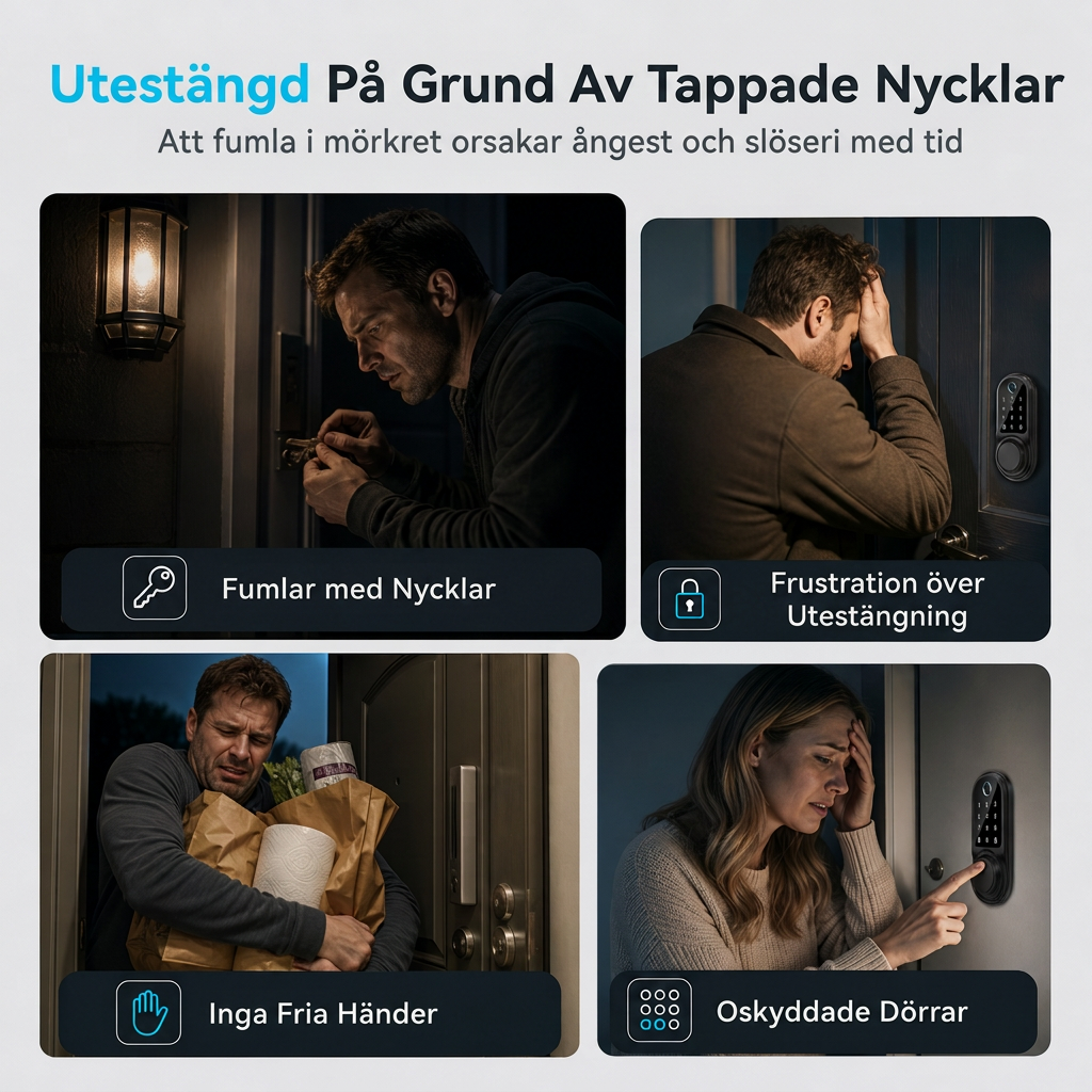 📢📢50 % RABATT!! ⏰ Smart dörrlås med fingeravtryck & dödregel, Bluetooth för nyckellös inpassering