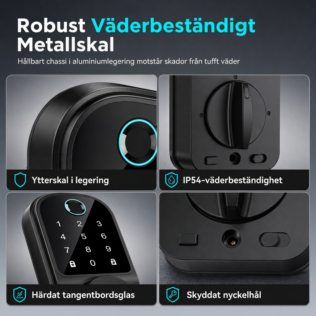 📢📢50 % RABATT!! ⏰ Smart dörrlås med fingeravtryck & dödregel, Bluetooth för nyckellös inpassering