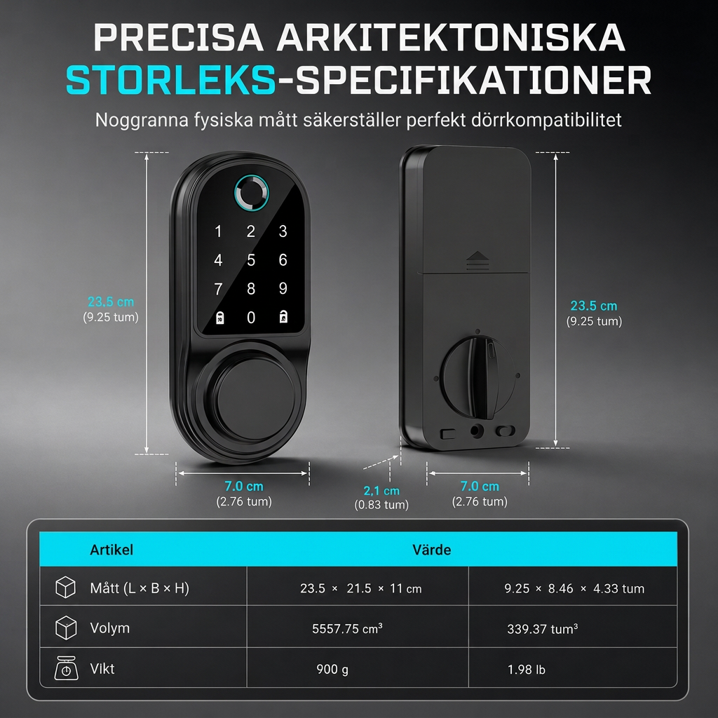 📢📢50 % RABATT!! ⏰ Smart dörrlås med fingeravtryck & dödregel, Bluetooth för nyckellös inpassering