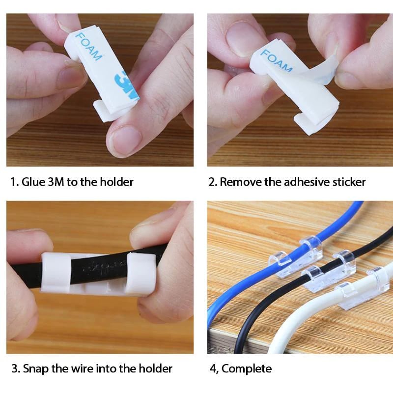 [Practical Gift] Finisher Wire Clamp, Self-Adhesive Cable Organizer, 50% OFF