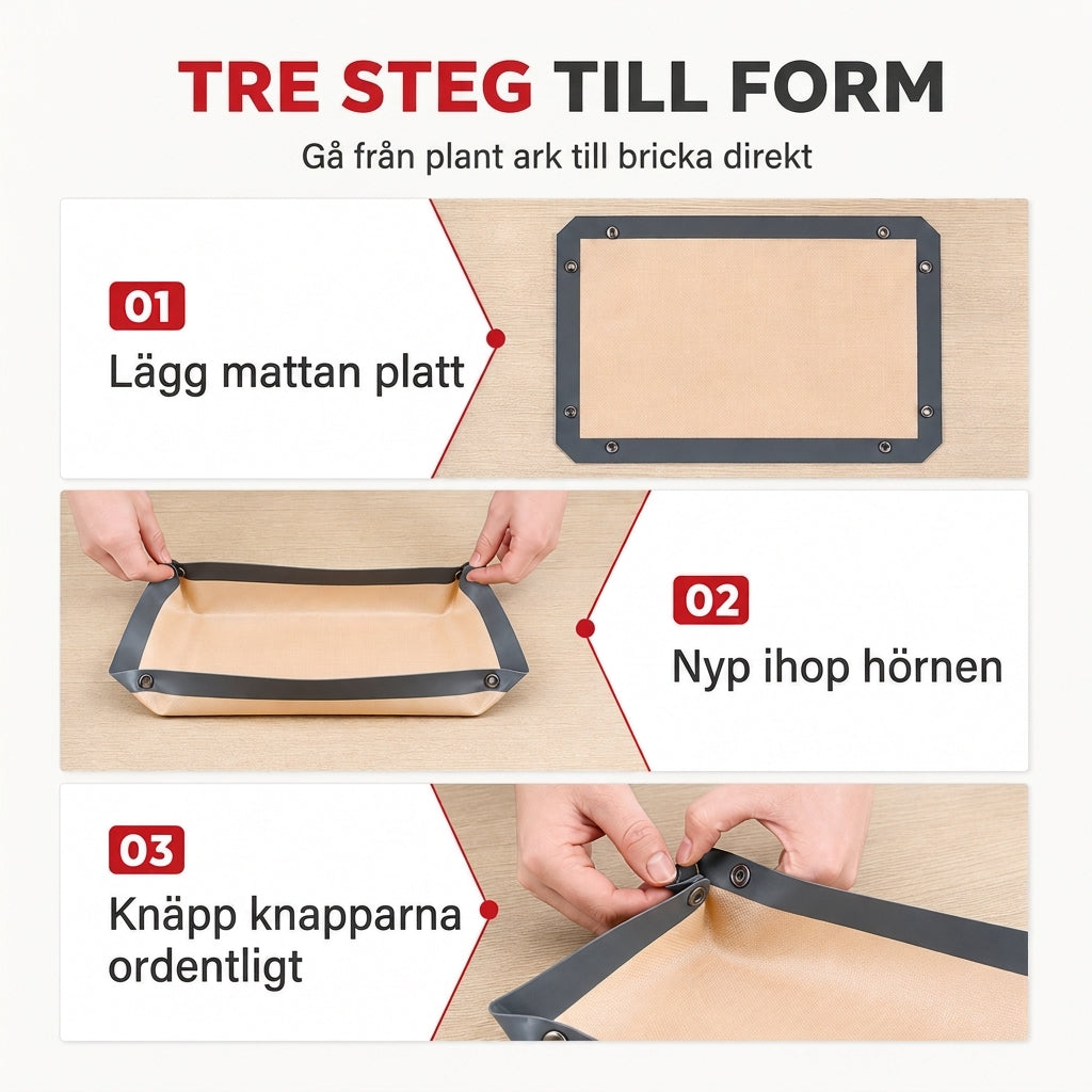 🧁 50% RABATT NU! 🍪Non-stick silikonbakmatta med snapshörn – värmebeständig glasfiberkärna, läckagesäker form & enkel rengöring – perfekt för macarons, bakverk och röriga ugnsbak ✨