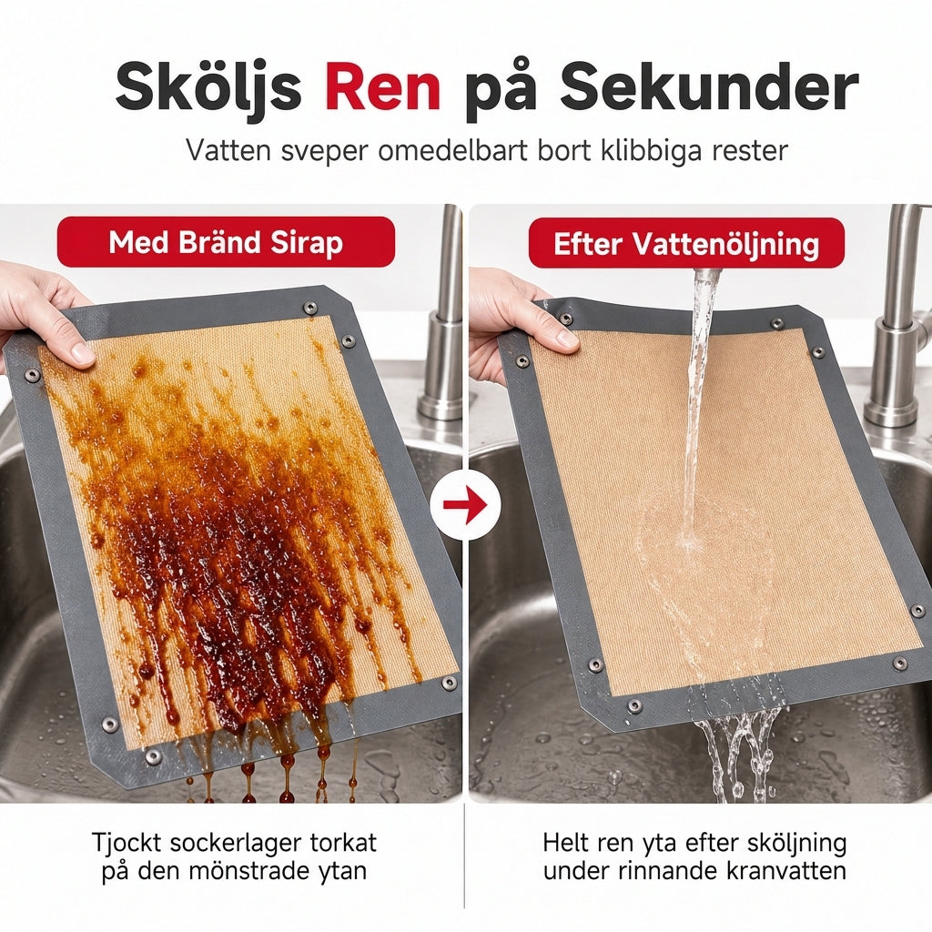 🧁 50% RABATT NU! 🍪Non-stick silikonbakmatta med snapshörn – värmebeständig glasfiberkärna, läckagesäker form & enkel rengöring – perfekt för macarons, bakverk och röriga ugnsbak ✨