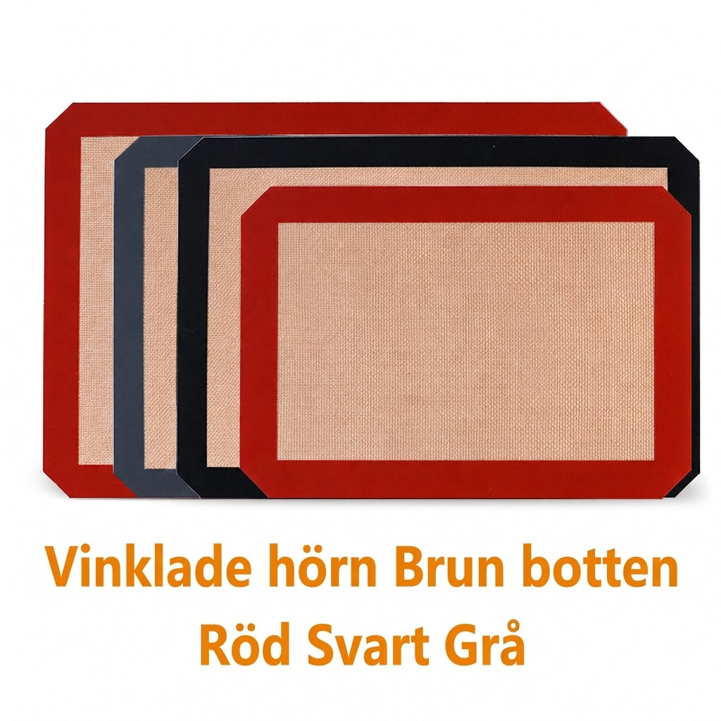 🧁 50% RABATT NU! 🍪Non-stick silikonbakmatta med snapshörn – värmebeständig glasfiberkärna, läckagesäker form & enkel rengöring – perfekt för macarons, bakverk och röriga ugnsbak ✨