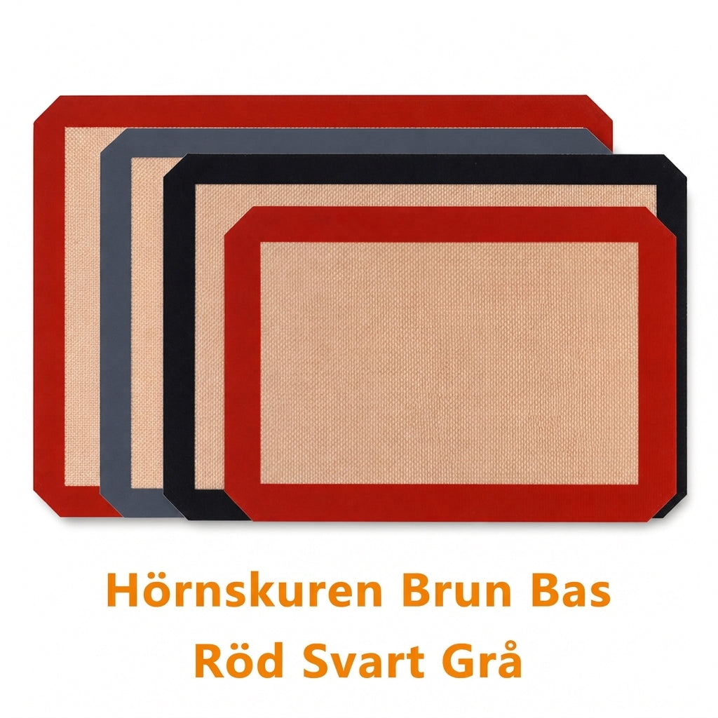 🧁 50% RABATT NU! 🍪Non-stick silikonbakmatta med snapshörn – värmebeständig glasfiberkärna, läckagesäker form & enkel rengöring – perfekt för macarons, bakverk och röriga ugnsbak ✨