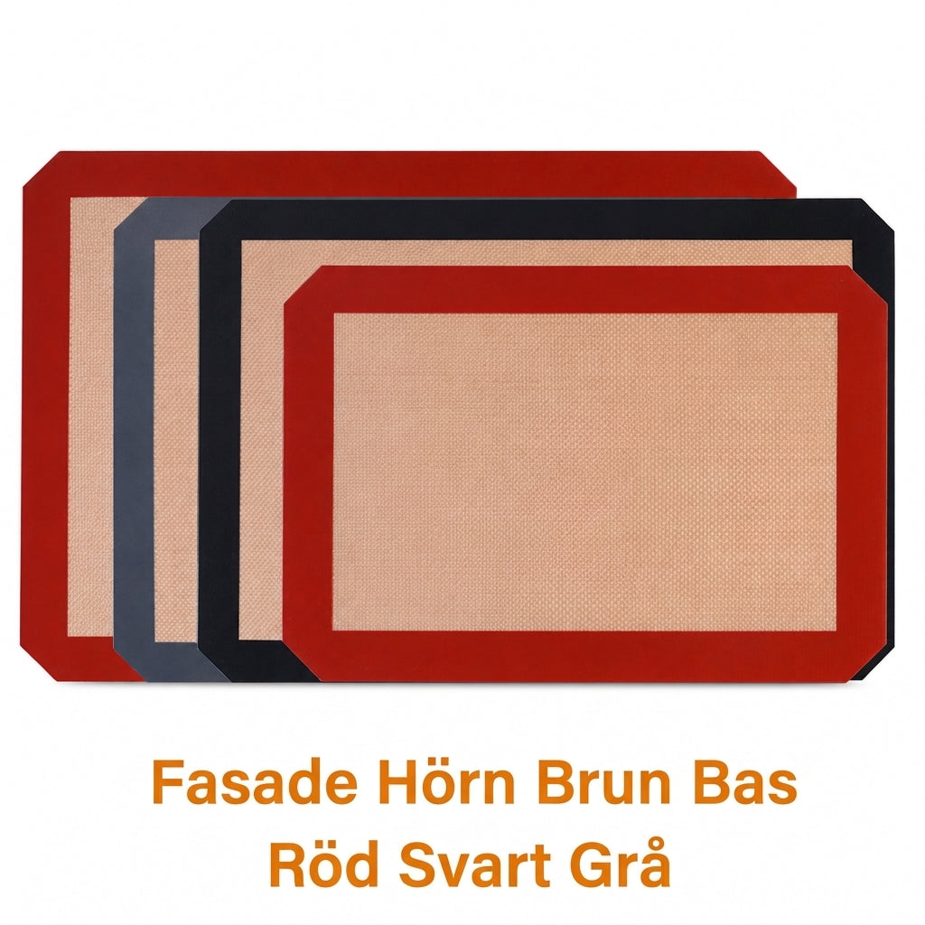 🧁 50% RABATT NU! 🍪Non-stick silikonbakmatta med snapshörn – värmebeständig glasfiberkärna, läckagesäker form & enkel rengöring – perfekt för macarons, bakverk och röriga ugnsbak ✨