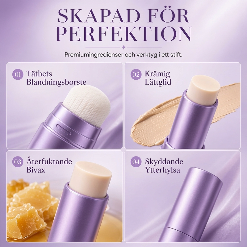 💄✨ 2-i-1-foundationstick med färganpassning – krämig formula som anpassar sig efter hudtonen för en jämn och naturlig makeup 💖🌸