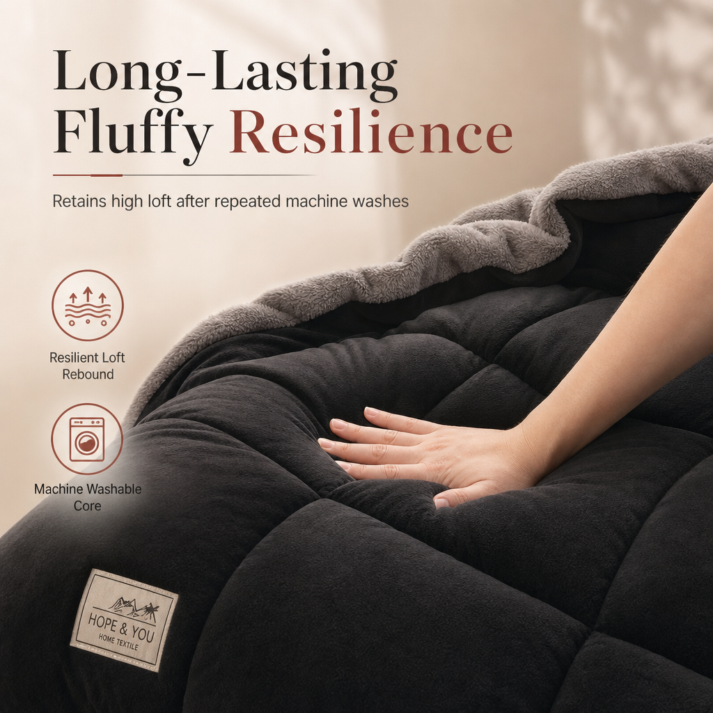 📢📢50% OFF !! ⏰Thick Warm Milk Velvet Winter Comforter Solid Color Soft Fleece Quilt Duvet Insert