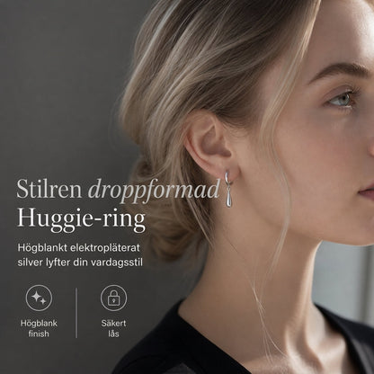 50 % RABATT Eleganta huggie-örhängen, minimalistiska droppformade ringörhängen för kvinnor, 1 par