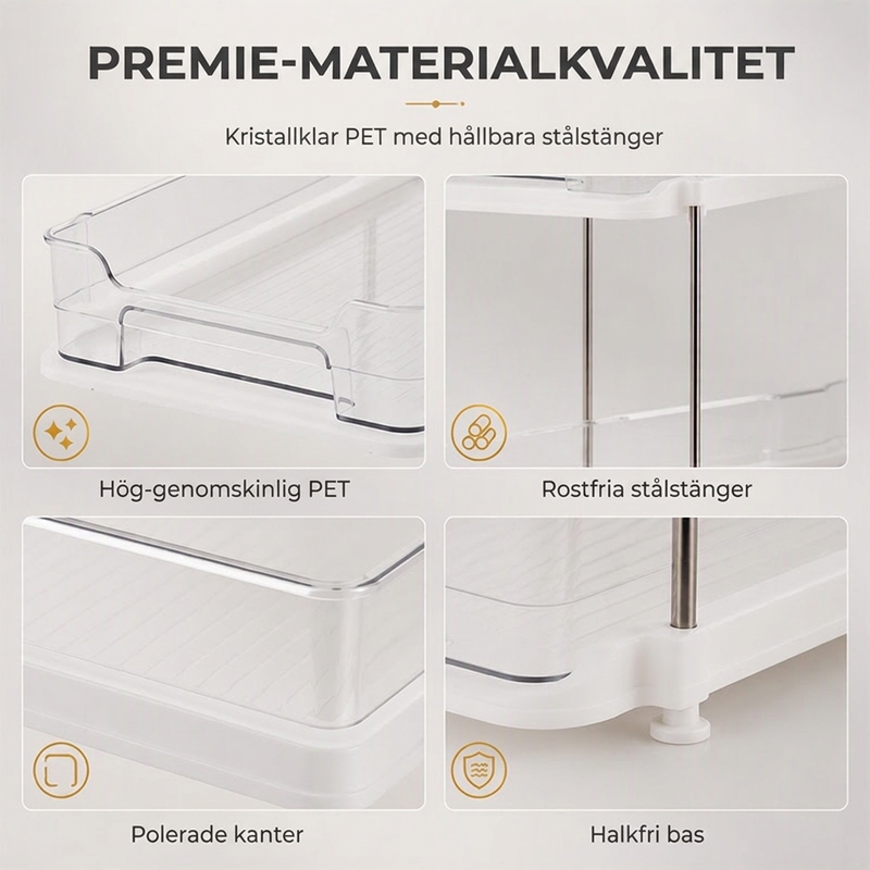 50 % RABATT Köksförvaring, flerskiktad arrangör under diskhon
