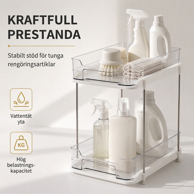 50 % RABATT Köksförvaring, flerskiktad arrangör under diskhon
