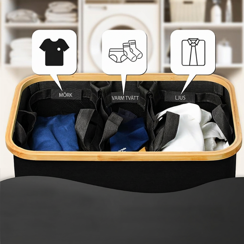 ✨🧺50 % RABATT Tvättkorg i hopfällbart Oxford-tyg, stor kapacitet, smutskorg för badrum